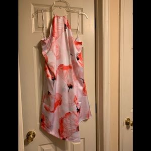 Mini backless, sleeveless shift dress
